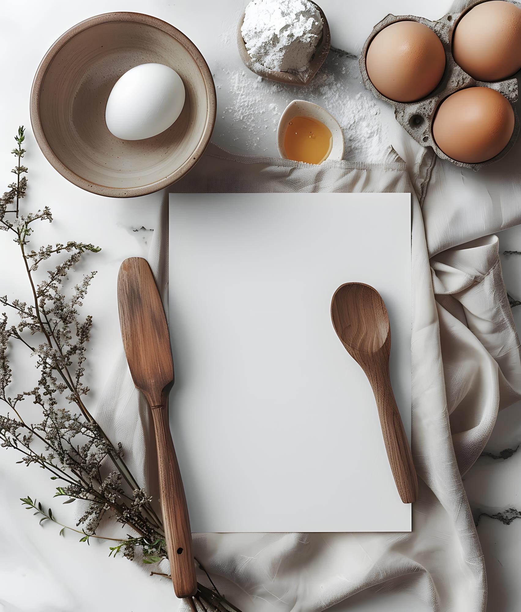 Minimal monochrome recipe cards